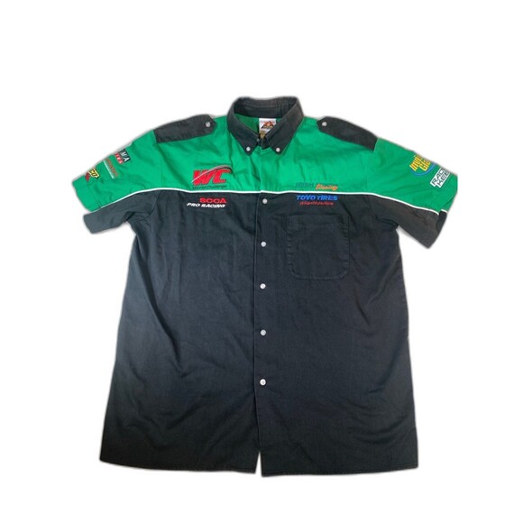 Irish mikes Racing Mechanic button up shirt speed zone patches - Picture 1 of 8